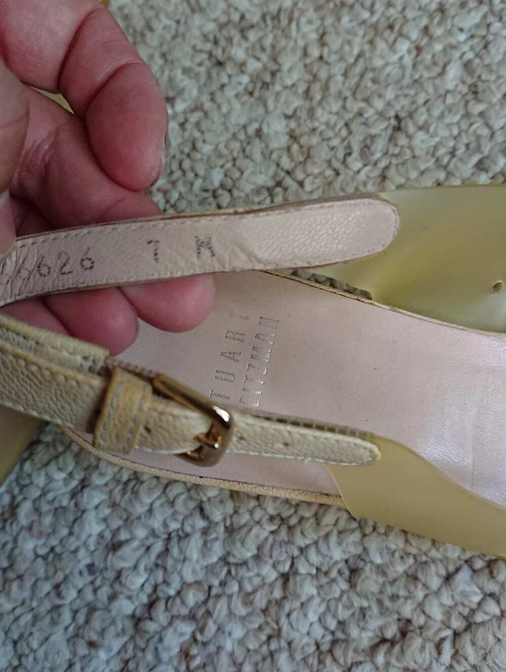 Stuart Weitzman Yellow Jelly Slingback Wedge Sandals with Studded details sz 6.5 - Picture 9 of 13
